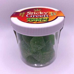 sticky green delta 8 1500mg gummies green apple