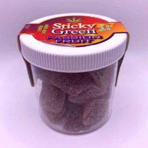 sticky green delta 8 1500mg gummies passion fruit