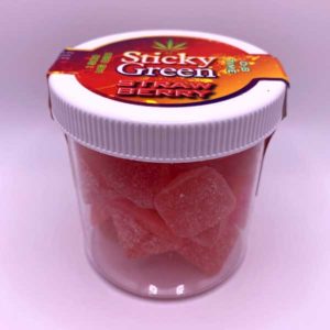 sticky green delta 8 1500mg gummies strawberry