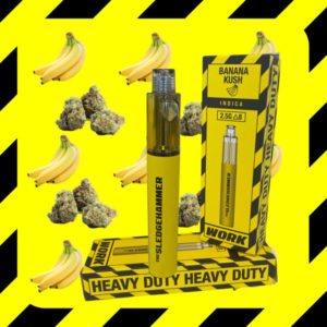 work delta 8 sledgehammer disposable vape banana kush 2.5 grams
