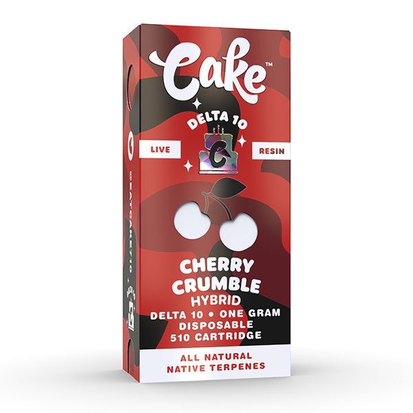cake live resin delta 10 cartridge cherry crumble