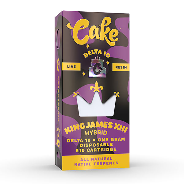 cake live resin delta 10 cartridge king james xiii