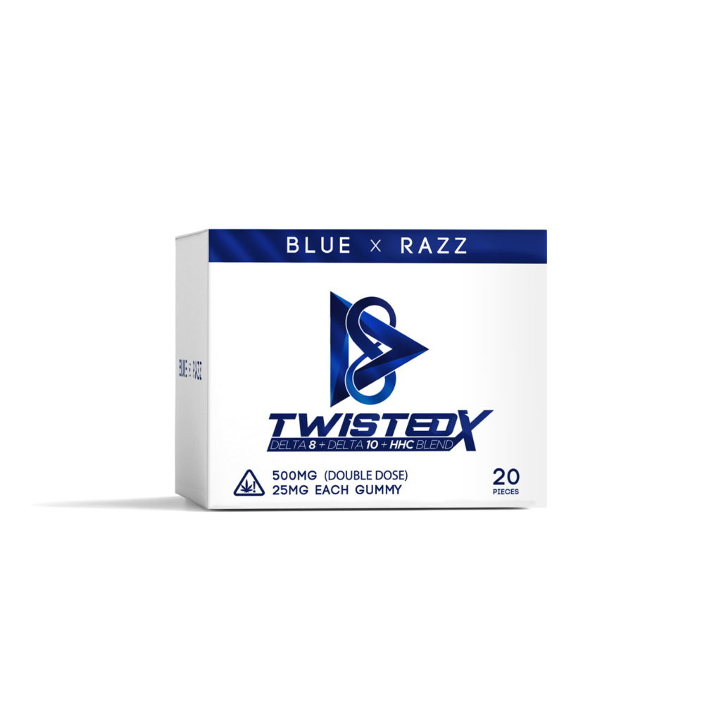 d8 delta twistedx 25mg blue x razz 500mg