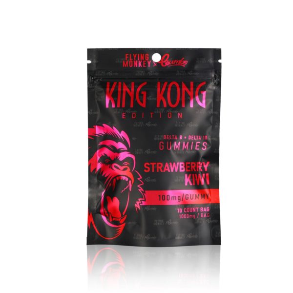 flying monkey crumbs king kong gummies d8 plus d10 1000mg strawberry kiwi