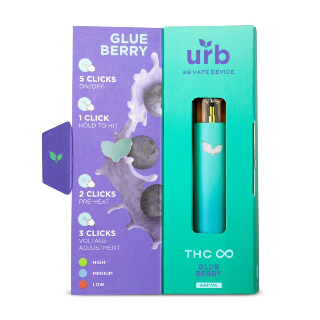 urb thc infinity disposable glue berry 3g