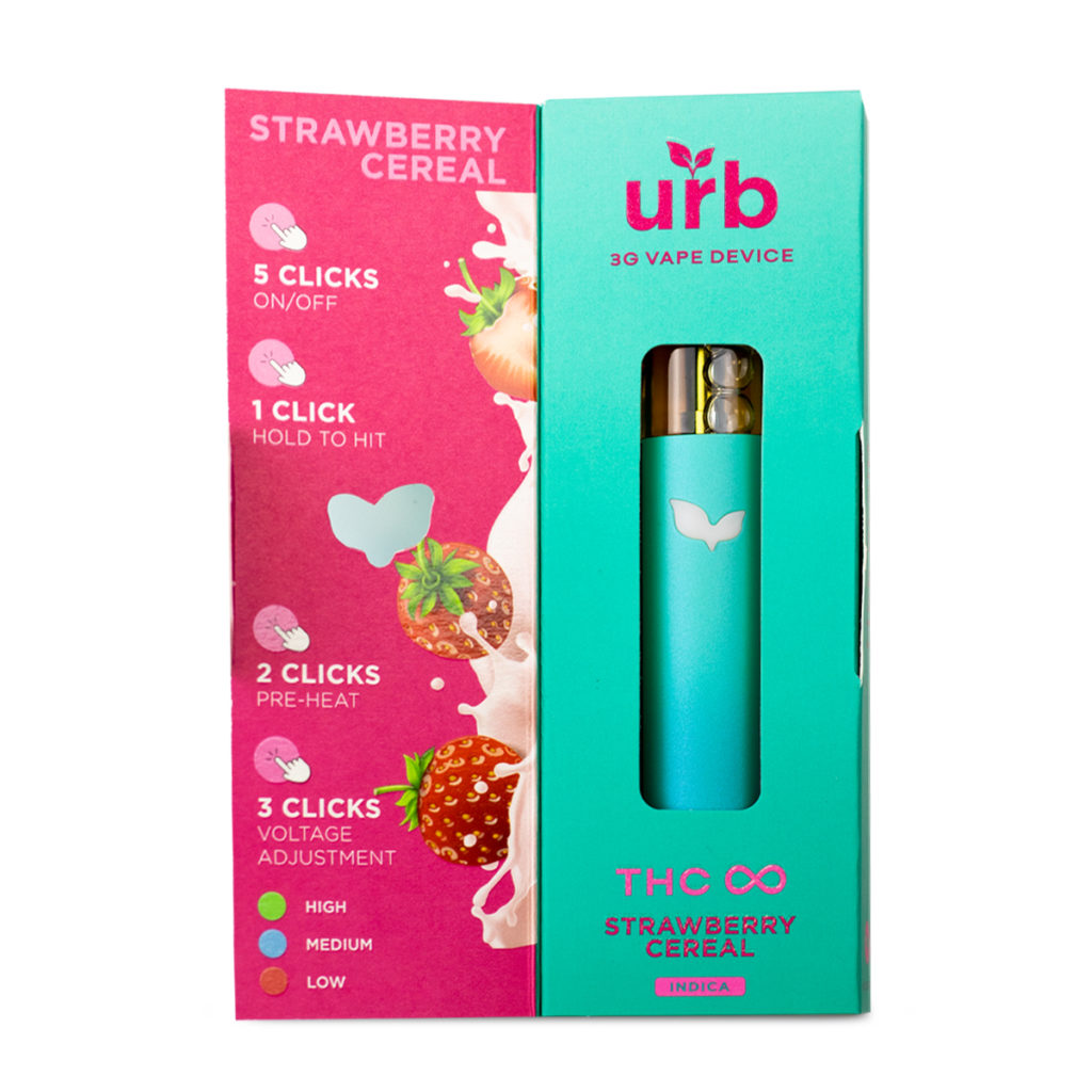 urb thc infinity disposable strawberry cereal 3g