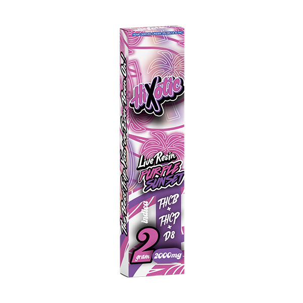 hixotic-2-gram-live-resin-disposable-purple-sunset hixotic thc p + thc b disposable vape | 2g