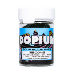 dopium gummies 2500 sour blue razz