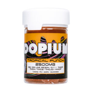 dopium thc jd & thc h gummies tropical punch 2500mg