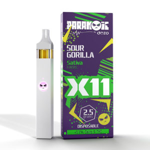 dozo paranoic x11 disposable vape sour gorilla