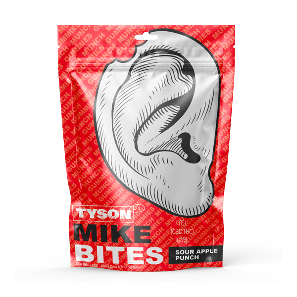 tyson-bites-d9-gummies-sour-apple=punch mike bites delta 9 gummies | 400mg