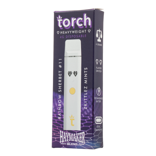 Torch Heavyweight haymaker disposable 4g rainbow sherbert x #11 zkittlez mints Torch Heavyweight haymaker disposable 4g rainbow sherbert x #11 zkittlez mints