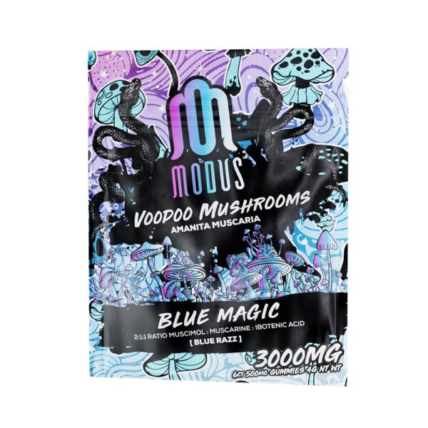 modus voopoo mushrooms blue magic Modus Voodoo Amanita Muscaria Mushroom Gummies - Blue Magic
