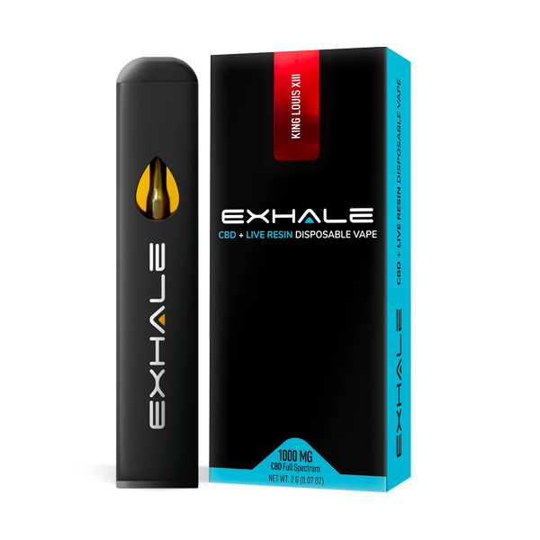 exhale-cbd-live-resin-disposable-king-louis-xiii exhale wellness cbd live resin disposable vape | 2g