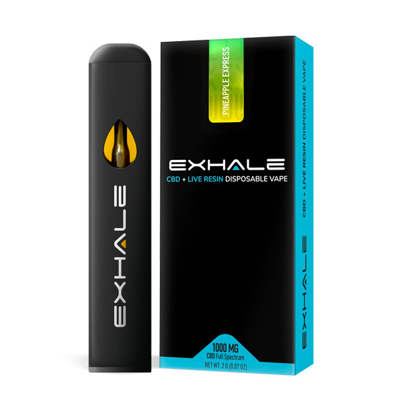 exhale-cbd-live-resin-disposable-pineapple-express exhale wellness cbd live resin disposable vape | 2g
