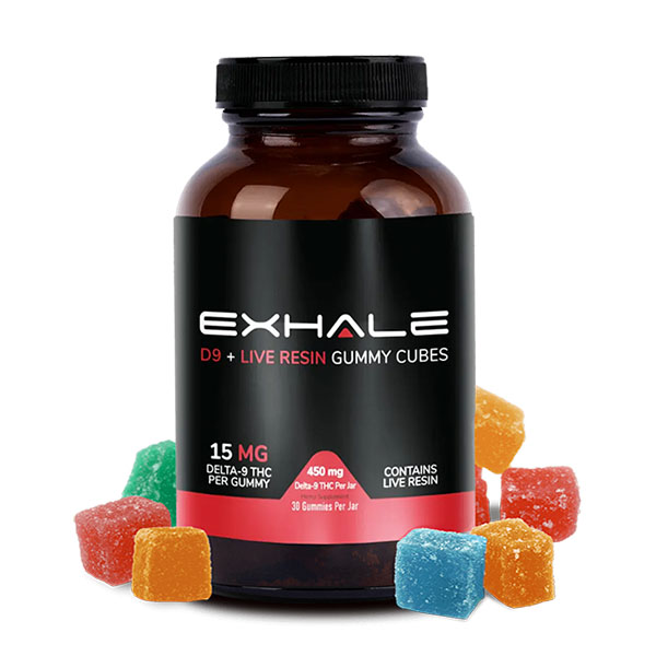 exhale wellness d9 + live resin gummies | 450mg