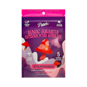 purple magic amanita mushroom gummy strawberry