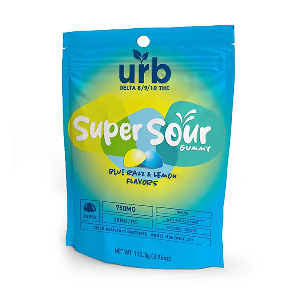 URB Delta 8/9/10 THC Super Sour Gummies | 750mg | Delta 8 Resellers