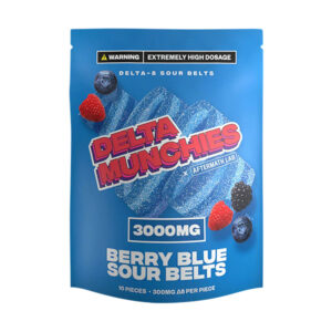 delta munchies d8 3000mg sour belts berry blue