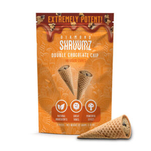 diamond shruumz cones 2pc double chocolate chip