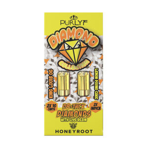 honeyroot purlyf diamond 2x1g cartridge king louis lemon pound cake