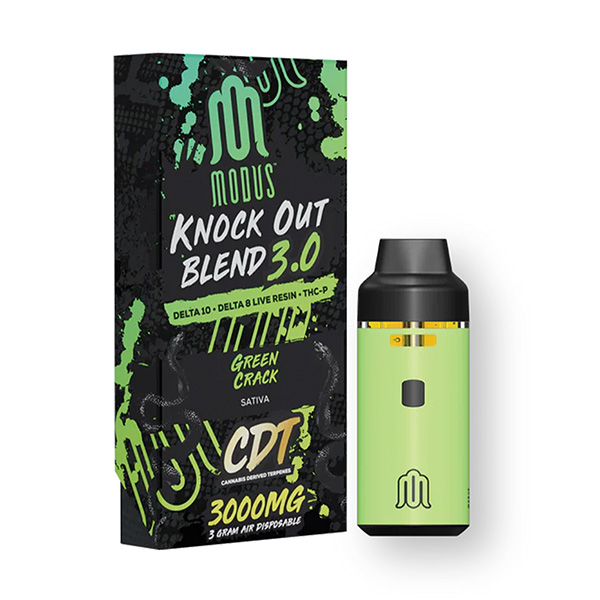modus knock out blend 3.0 disposable 3g green crack