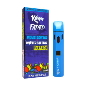 kream and faded blue white lotus 3.5g disposable ape grapes