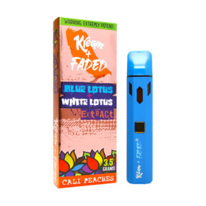 kream and faded blue white lotus 3.5g disposable cali peaches