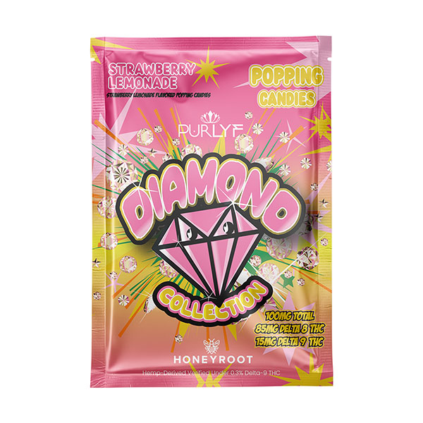 purlyf diamond collection popping candies strawberry lemonade