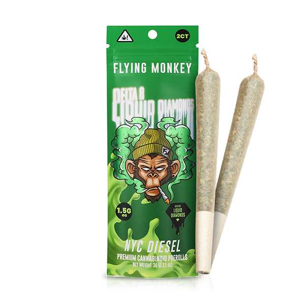 flying monkey liquid diamonds pre rolls 3g nyc diesel