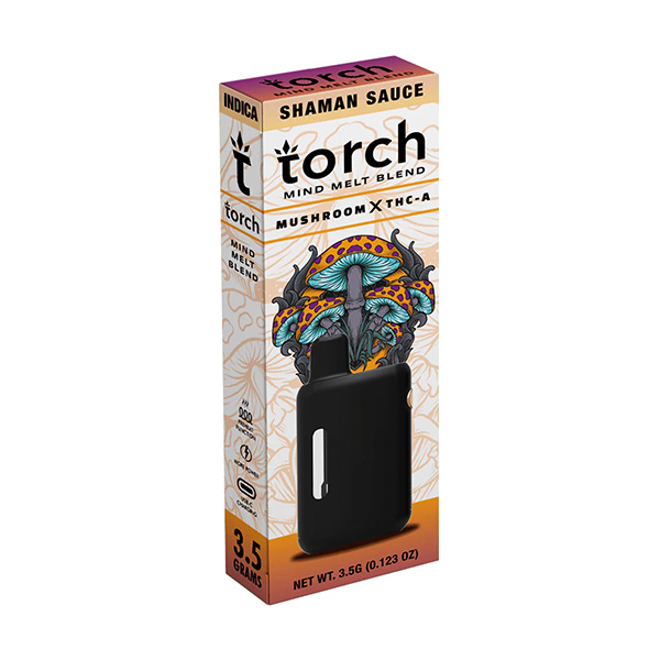 torch mind melt 35g black series mushrooms x thca disposable shaman sauce