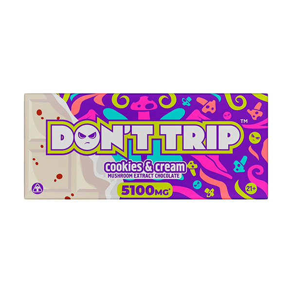 dozo dont trip mushroom chocolate bar 5100mg cookies and cream dozo dont trip mushroom chocolate bar 5100mg cookies and cream