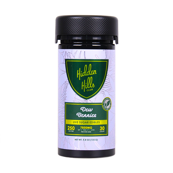 hidden hills 7500mg gummies dew berries