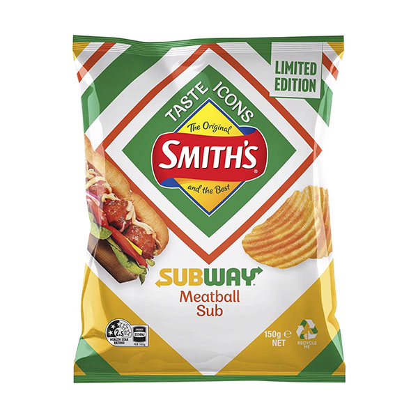 smiths chips subway meatball sub