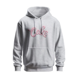 CAKE Apparel Hoodie Heather Gray w Pink Emdroidery