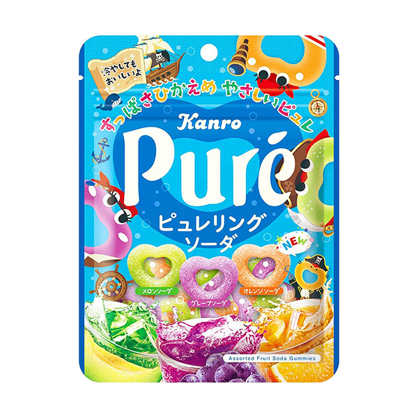 kanro pure ringgummies fruit soda