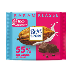 ritter sport chocolate bar 55 percent cocoa ghana