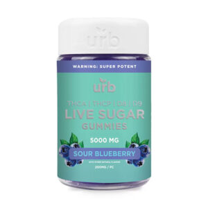 urb thca live sugar gummies 5000mg sour blueberry