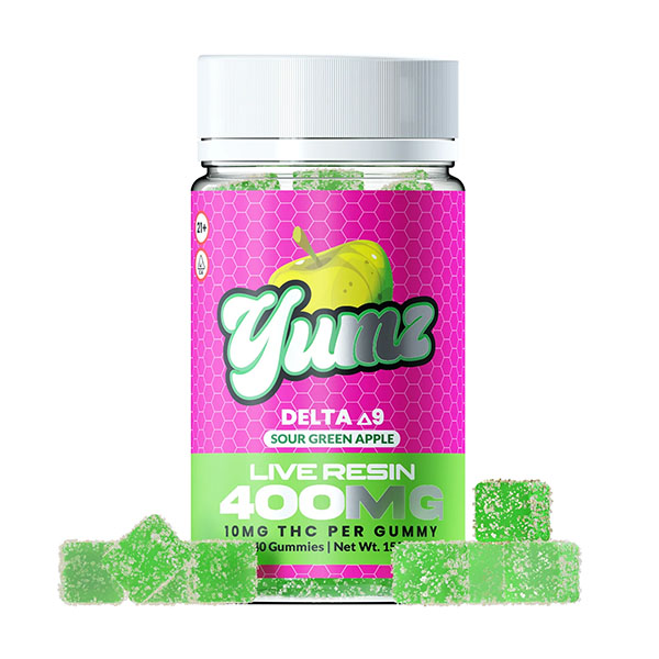 yumz d9 gummies 400mg sour green apple