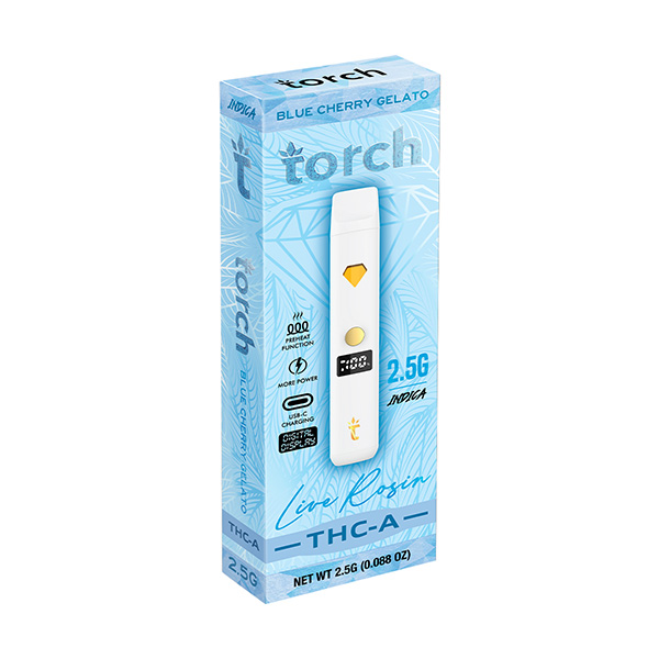 torch live rosin 2.5g disposable blue cherry gelato