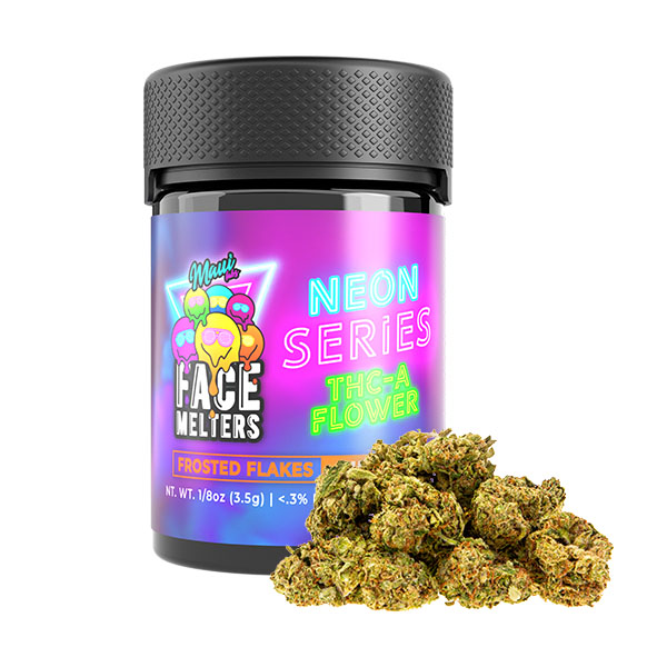 maui-labs-face-melters-neon-series-THCA-3.5G-w-flower-frosted-flakes maui labs face melters neon series thca 3.5g w flower frosted flakes