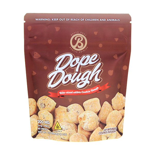 baked bags dope dough 200mg d9 cookie dough chocolate chip