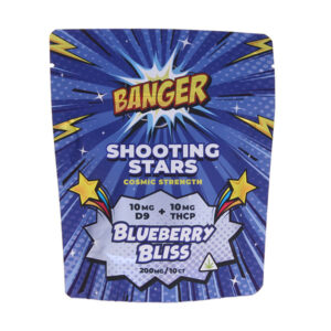 banger exotics shooting stars 200mg gummies blueberry bliss