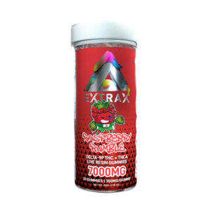 delta extrax adios blend 7000mg gummies raspberry rumble