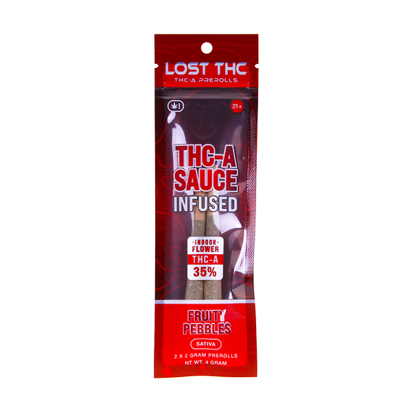 lost thc thca sauce 2ct 2g pre rolls fruity pebbles