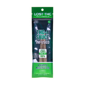 lost thc thca sauce 2ct 2g pre rolls private reserve og