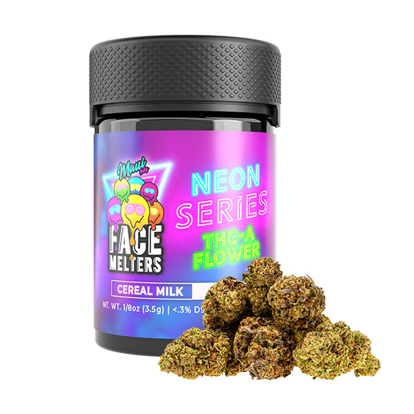 maui-labs-face-melters-neon-series-THCA-3.5G-flower-cereal-milk maui labs face melters neon series thca 3.5g flower cereal milk