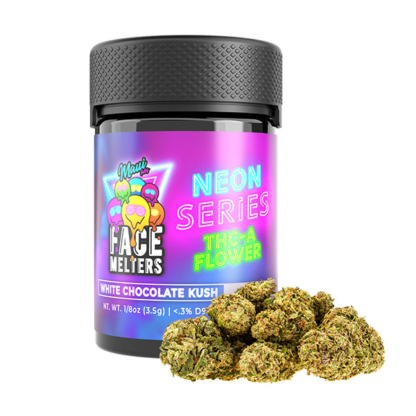 maui-labs-face-melters-neon-series-THCA-3.5G-flower-white-chocolate-kush maui labs face melters neon series thca 3.5g flower white chocolate kush