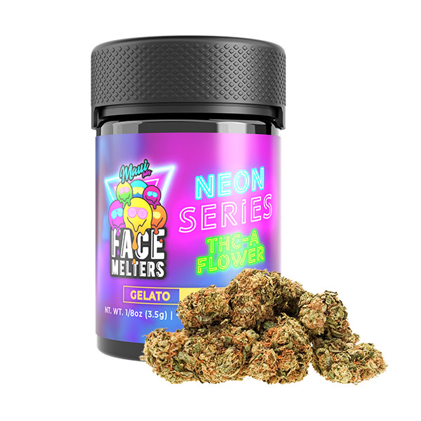 maui-labs-face-melters-neon-series-THCA-3.5G-w-flower-gelato maui labs face melters neon series thca 3.5g w flower gelato