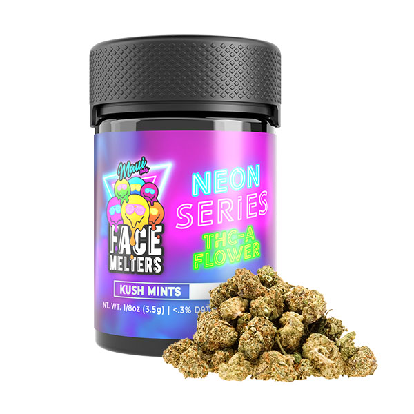 maui-labs-face-melters-neon-series-THCA-3.5G-w-flower-kush-mints maui labs face melters neon series thca 3.5g w flower kush mints